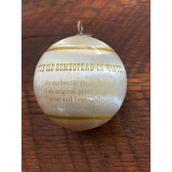 Vintage Holiday Ornament "The Old Homestead In Winter" By Currier & Ives With Bo - Picture 3 of 9